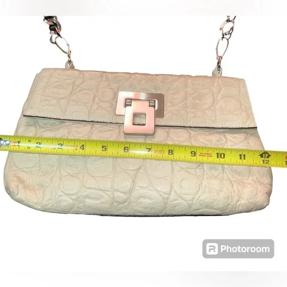 Alberta Di Canio Off white leather with Silvertone hardware Crossbody Bag - Picture 5 of 6